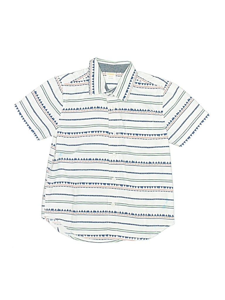Pre-owned Gymboree Kids' Short Sleeve Button Down Shirt In White