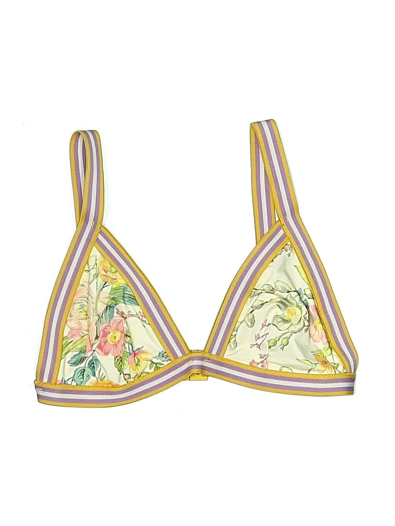 UNBRANDED Pre-owned Swimsuit Top Yellow Print Pattern Swimwear