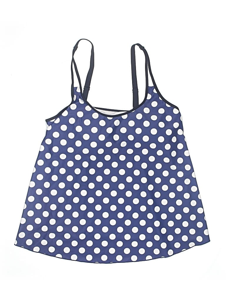 Pre-owned Unbranded Swimsuit Top Blue Polka Dots Pattern Swimwear