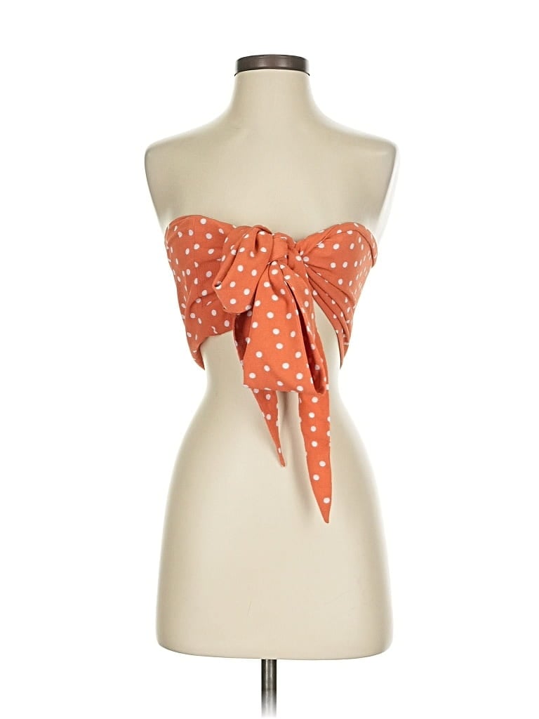 Pre-owned Sage The Label Tank Top Orange Strapless Neckline Tops