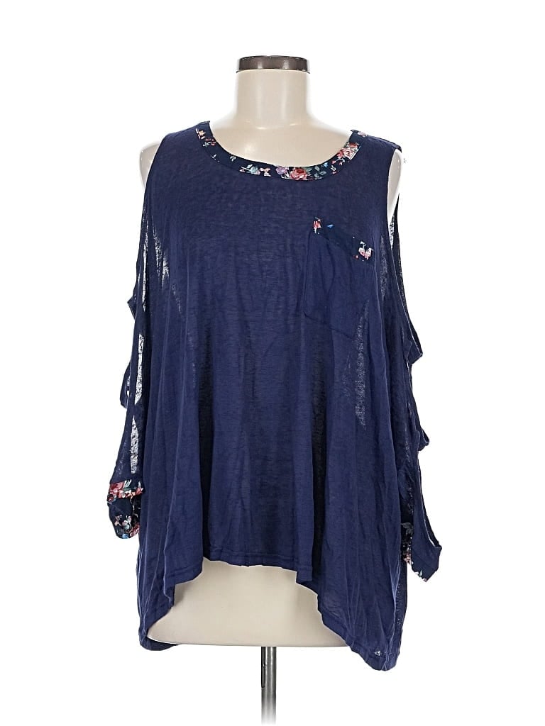 Pre-owned Umgee 3/4 Sleeve Blouse In Blue