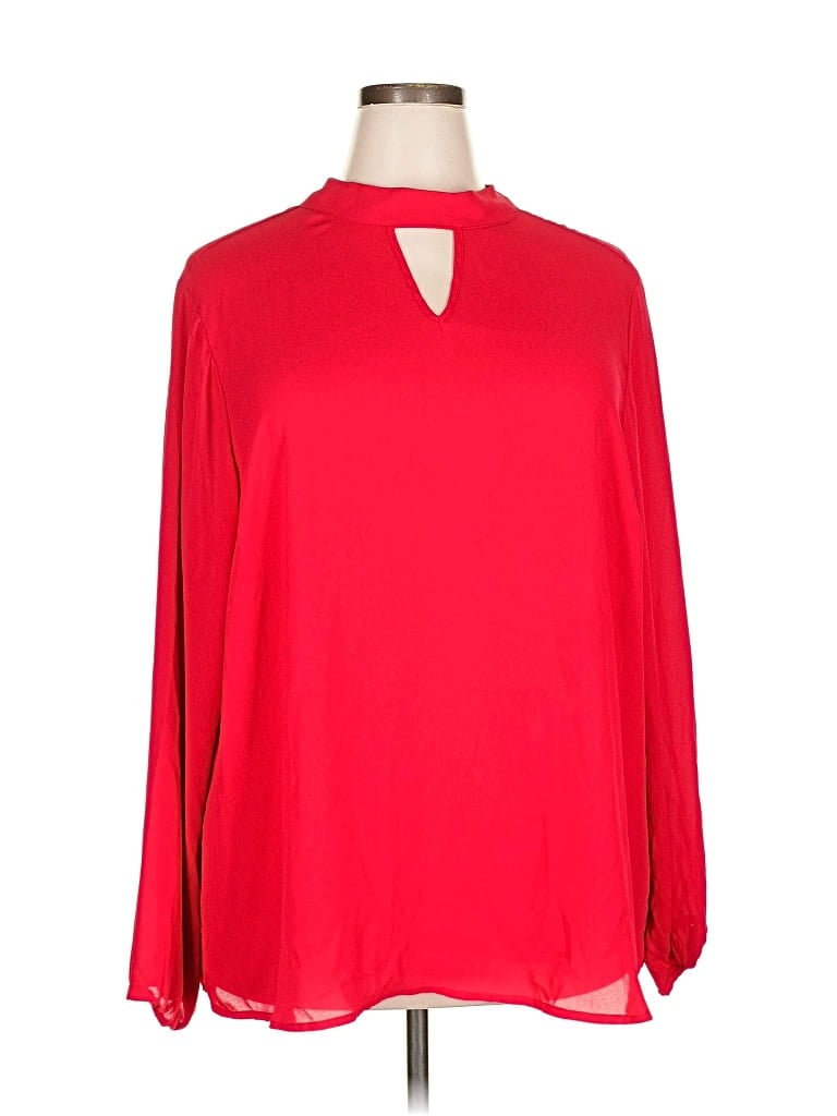Pre-owned Torrid Long Sleeve Blouse In Red