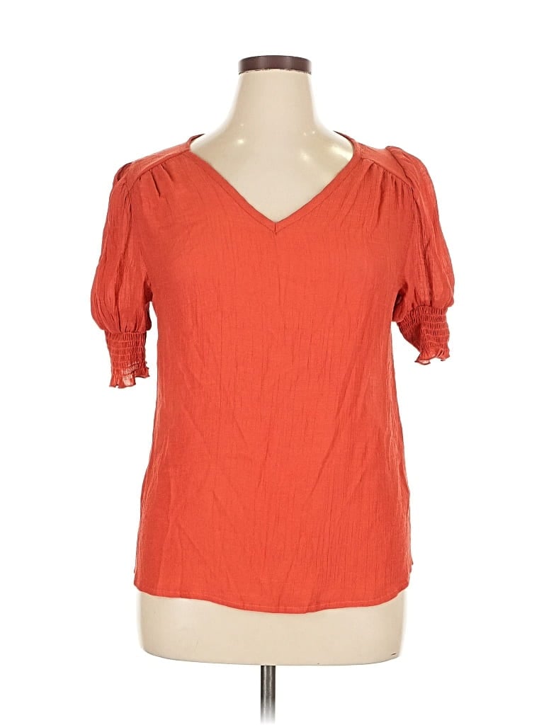UNBRANDED Pre-owned Short Sleeve Blouse In Orange