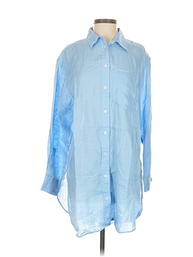 Pre-owned Gap Long Sleeve Button Down Shirt In Blue