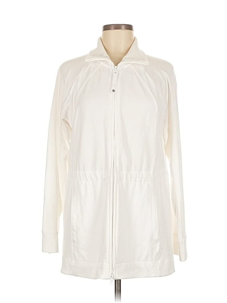 Pre-owned T By Talbots Track Jacket In White