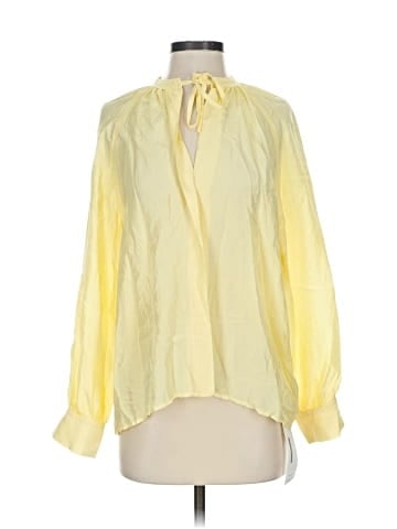 Vince. Long Sleeve Silk Top (view 1)