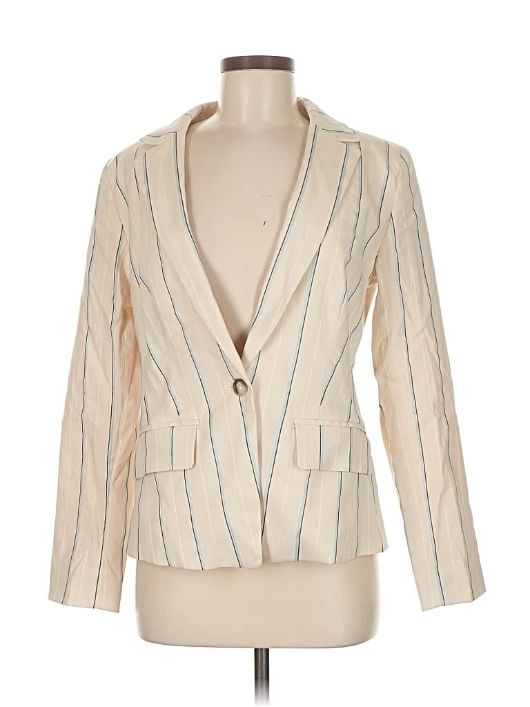 Pre-owned Ann Taylor Loft Blazer Jacket In White