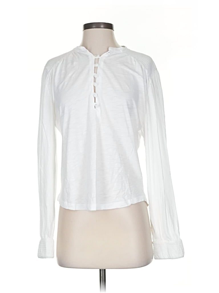 Pre-owned Goldie Long Sleeve Henley Shirt In White