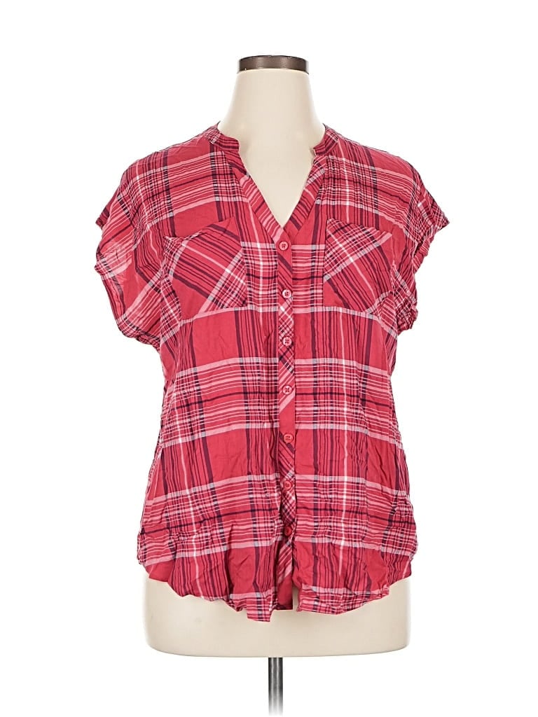 Pre-owned Torrid Short Sleeve Blouse In Red