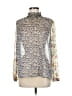 Current Air 100% Polyester Animal Print Ivory Blue Long Sleeve Blouse Size M - photo 1