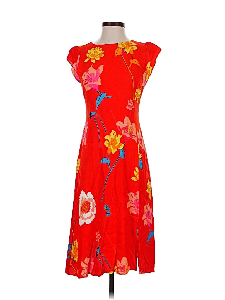 Pre-owned Ann Taylor Loft Cocktail Dress In Red