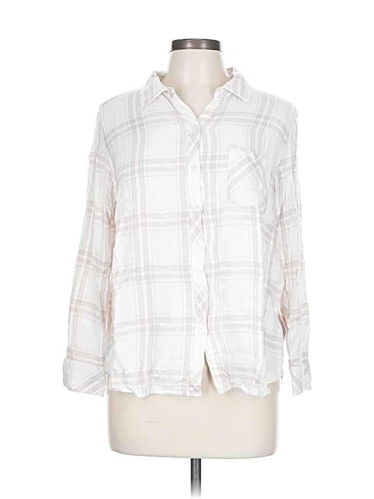 Pre-owned Well Worn 3/4 Sleeve Button Down Shirt In White