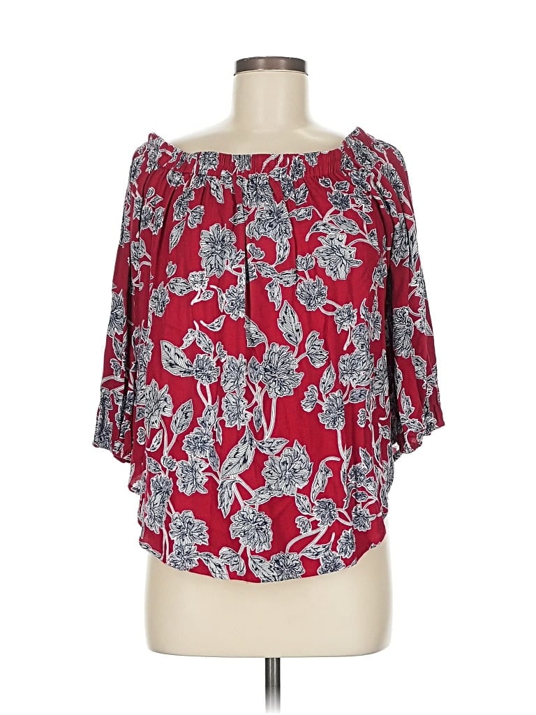 Pre-owned Splendid 3/4 Sleeve Blouse In Red