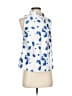 Lela Rose 100% Polyester Blue White Sleeveless Blouse Size 0 - photo 1
