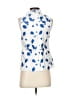 Lela Rose 100% Polyester Blue White Sleeveless Blouse Size 0 - photo 2