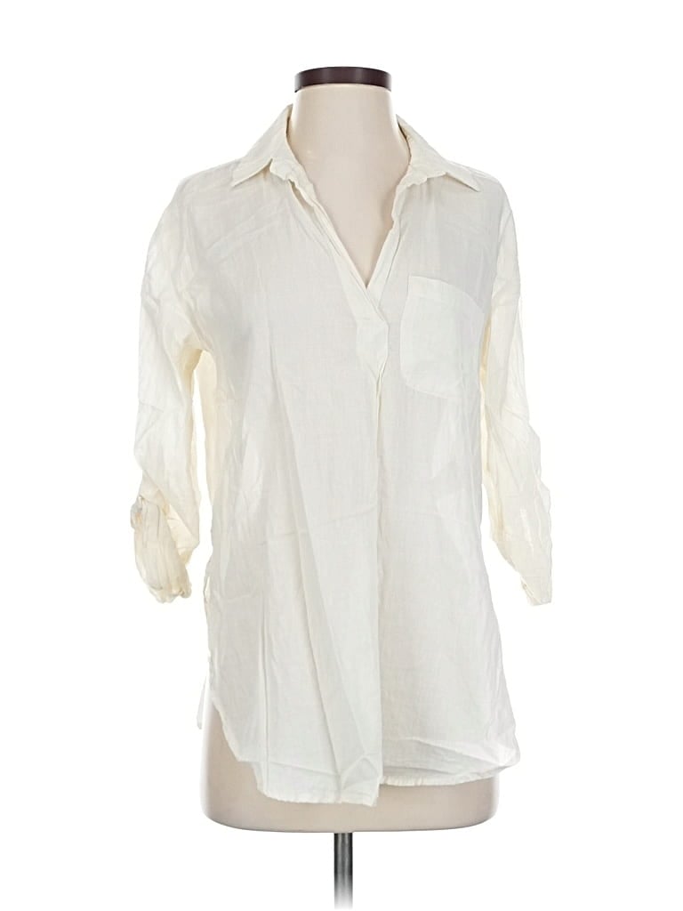 Pre-owned Bdg 3/4 Sleeve Button Down Shirt In White