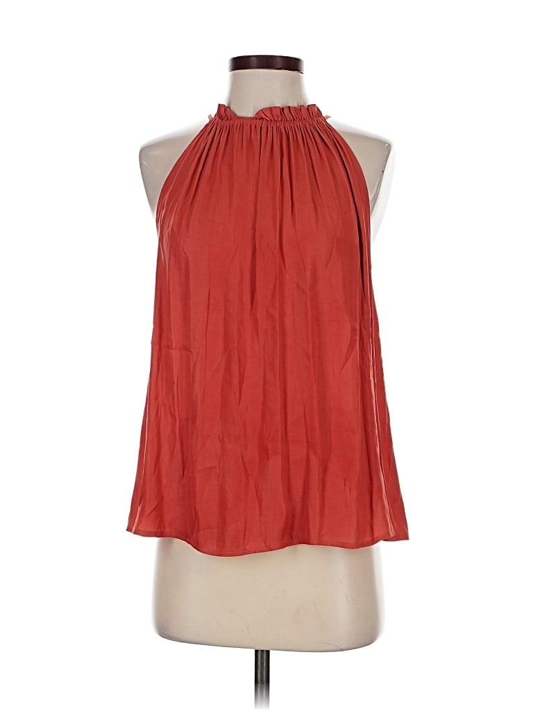 Pre-owned Ann Taylor Loft Sleeveless Blouse In Red