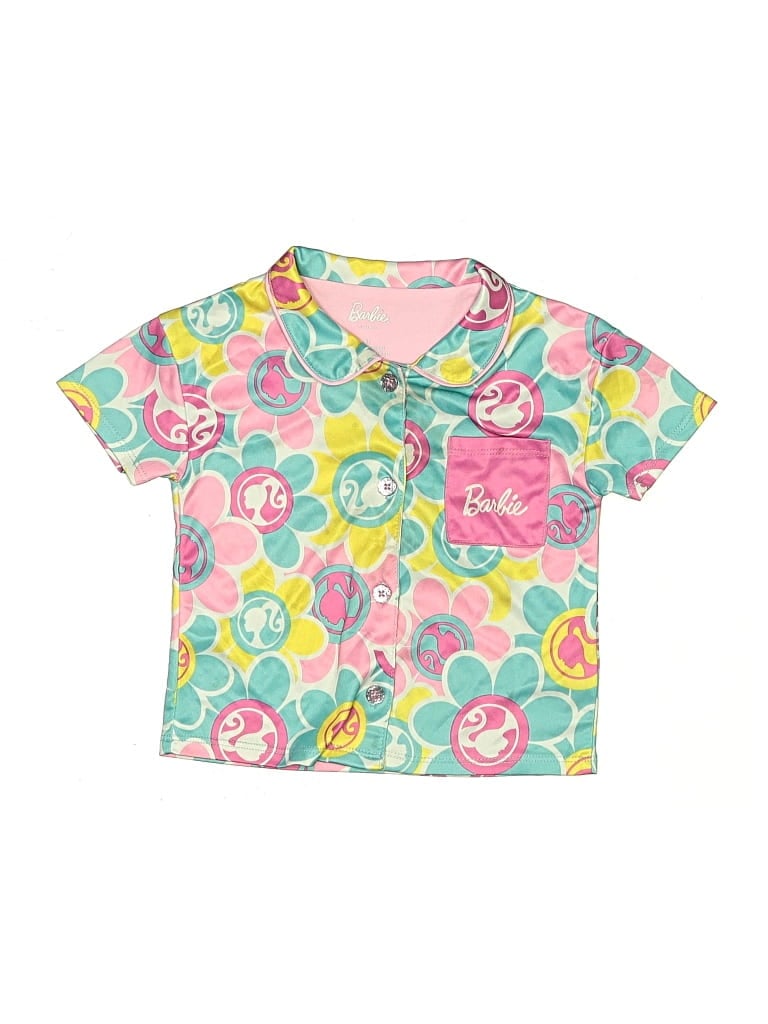 Pre-owned Barbie Kids' Short Sleeve Blouse In Pink