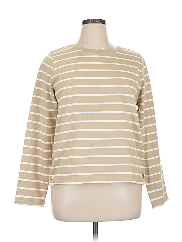 Pre-owned J.crew Factory Store 3/4 Sleeve T-shirt In Brown