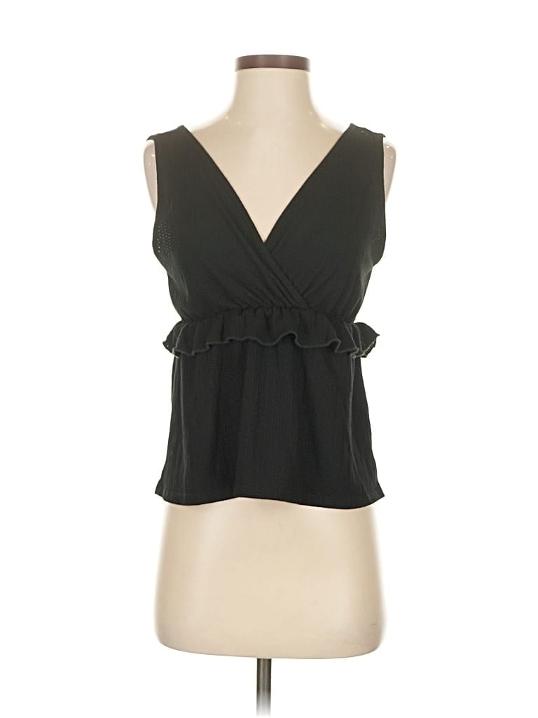 Pre-owned Caution To The Wind Sleeveless Blouse In Black