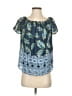 BeachLunchLounge 100% Viscose Blue Short Sleeve Blouse Size XS - photo 1