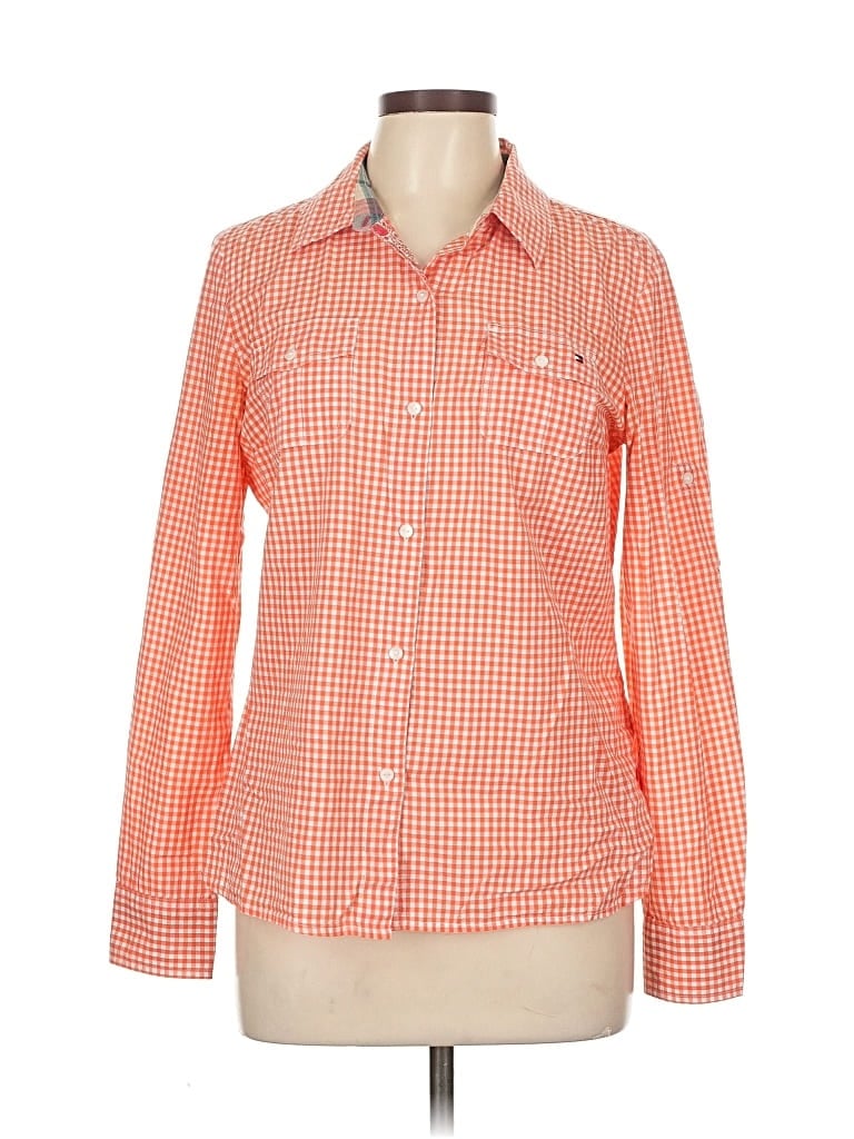 Pre-owned Tommy Hilfiger Long Sleeve Button Down Shirt In Orange