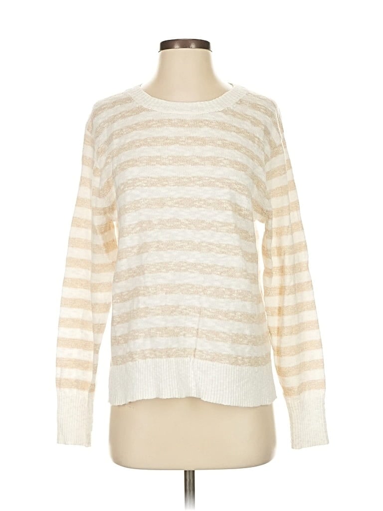 Pre-owned J.crew Factory Store Pullover Sweater In White