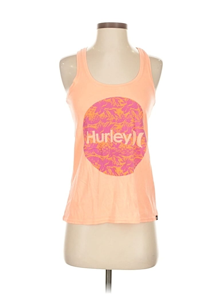 Click to view more detailed imagery on our partner's website Pre-owned Hurley Tank Top Orange Halter Neckline Tops