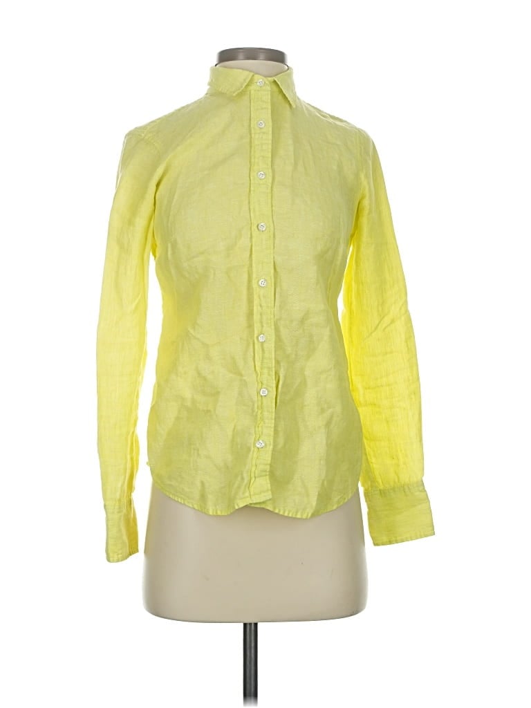 Pre-owned Baird Mcnutt For J.crew Long Sleeve Blouse In Yellow