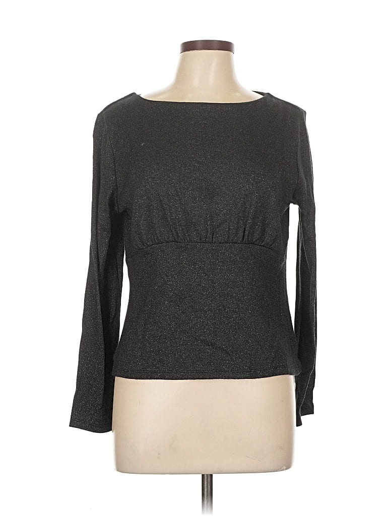 Pre-owned Banana Republic Factory Store Long Sleeve Top Gray Boatneck Tops