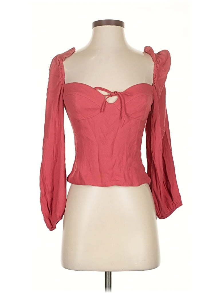 Pre-owned Wilfred 3/4 Sleeve Blouse In Red