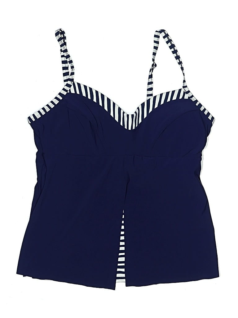 Pre-owned Christina Swimsuit Top Blue Stripes Pattern Swimwear