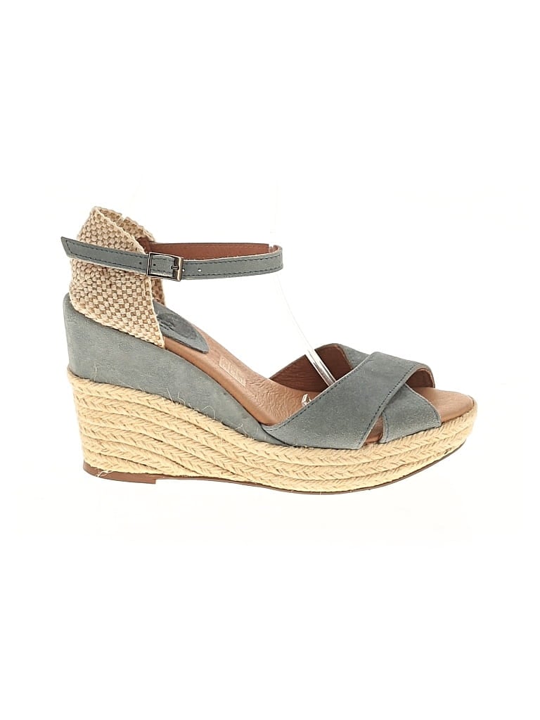 Pre-owned Assorted Brands Wedges In Blue