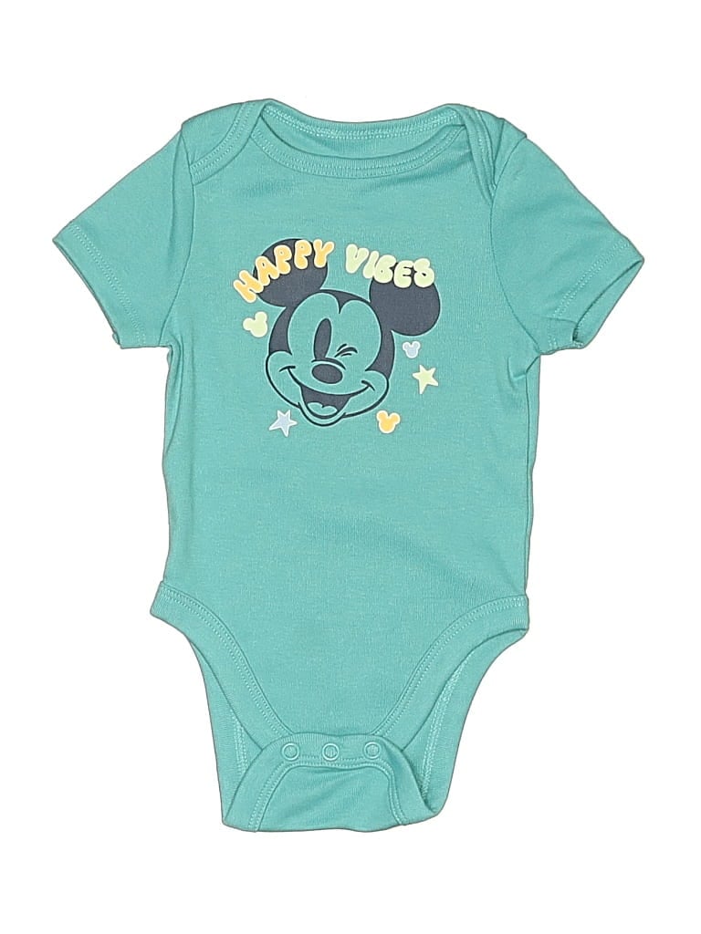 Pre-owned Disney X Jumping Beans Babies' Short Sleeve Onesie In Blue