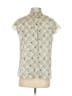Max Studio 100% Polyester Argyle Silver Sleeveless Blouse Size XS - photo 2