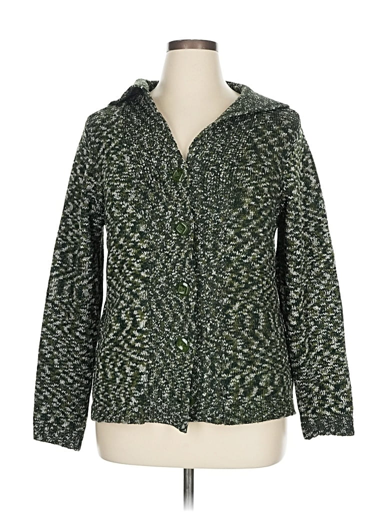 Pre-owned Christopher & Banks Cardigan Sweater In Green