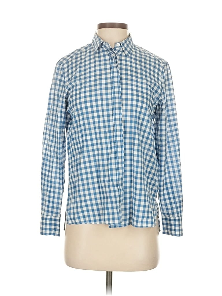Pre-owned Massimo Dutti Long Sleeve Button Down Shirt In Blue