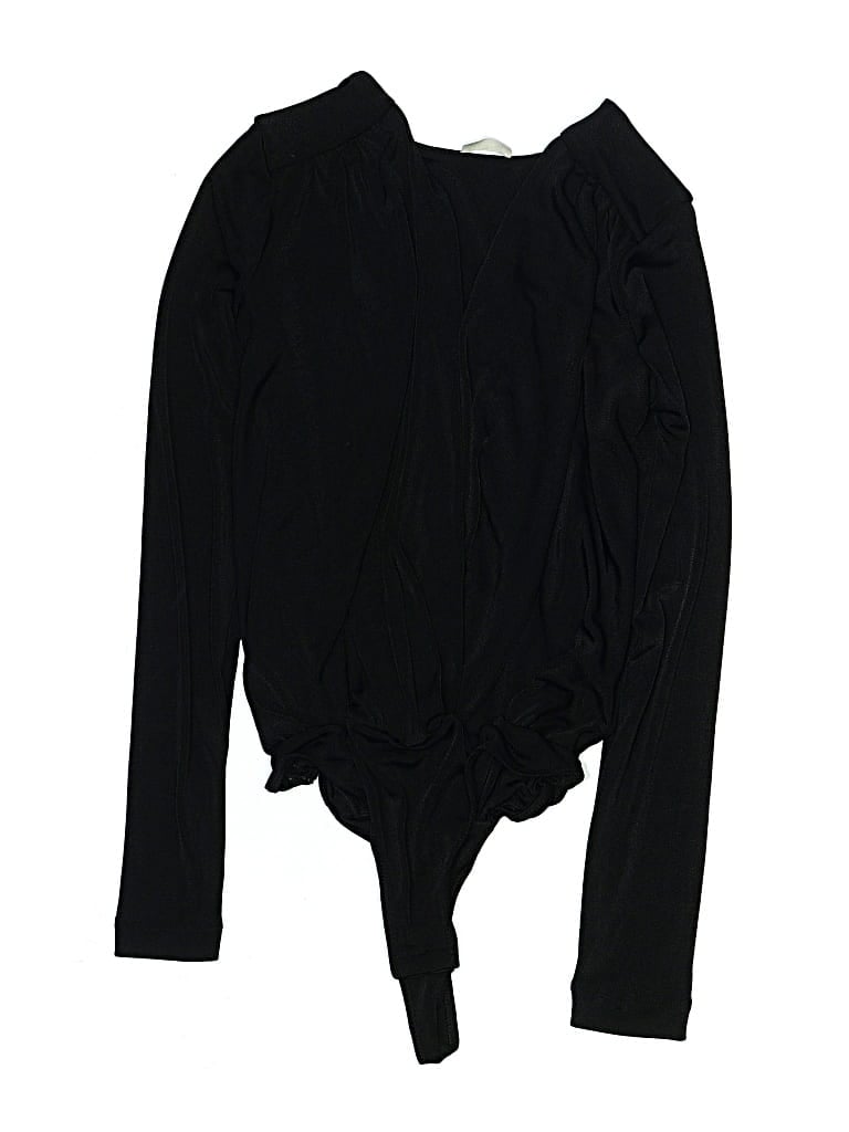 Pre-owned Intimately By Free People Long Sleeve Top Black Keyhole Neckline Tops