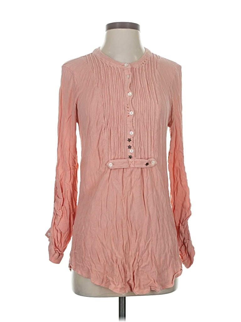 Pre-owned Free People Long Sleeve Blouse In Pink