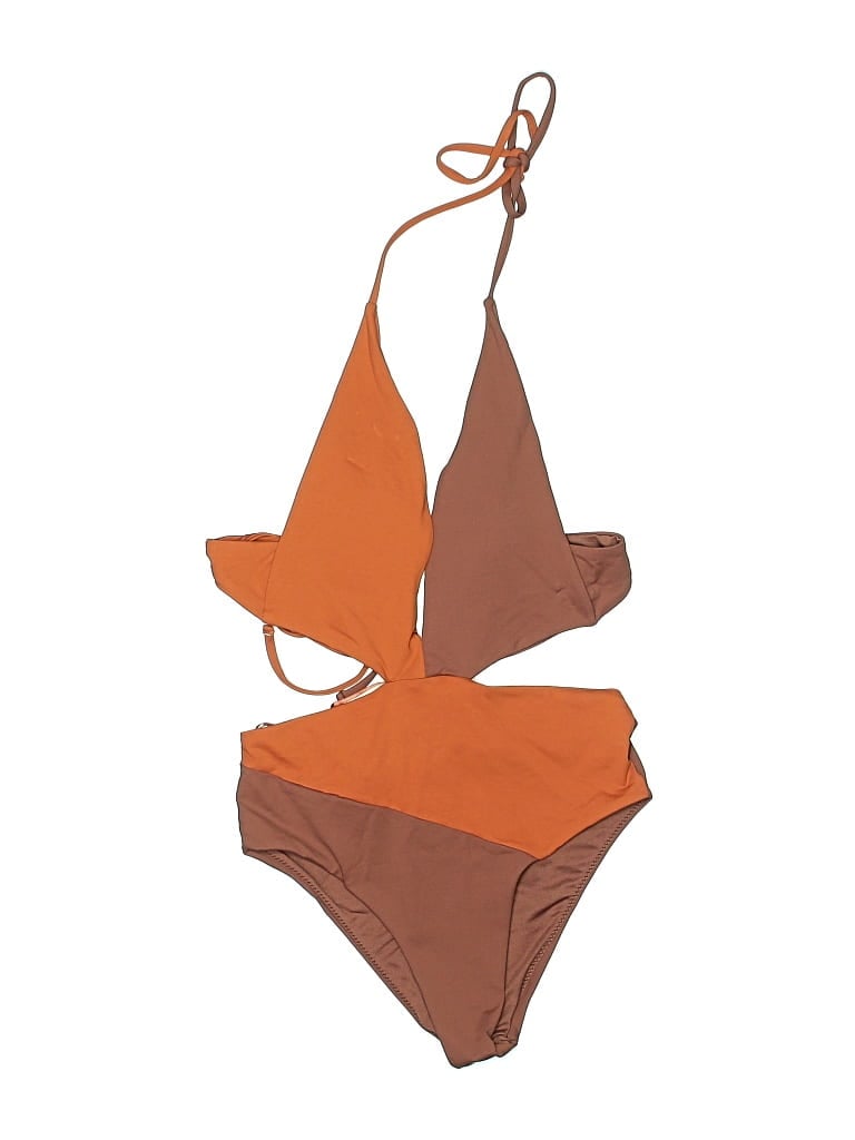 Pre-owned Zara One Piece Swimsuit In Brown