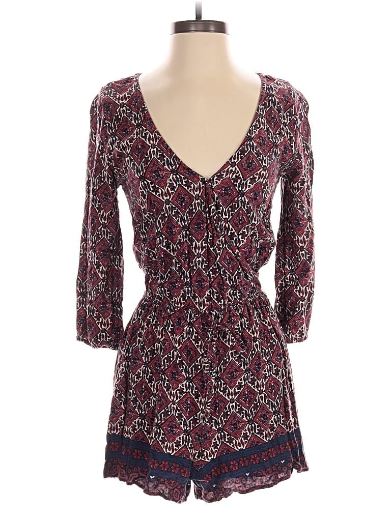 Pre-owned Hollister Romper In Burgundy