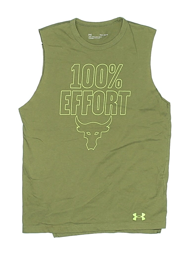 Click to view more detailed imagery on our partner's website Pre-owned Under Armour Kids' Sleeveless T-shirt In Green