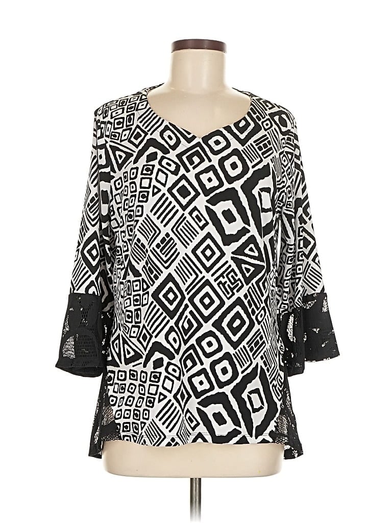 Pre-owned Patchington 3/4 Sleeve Blouse In Black