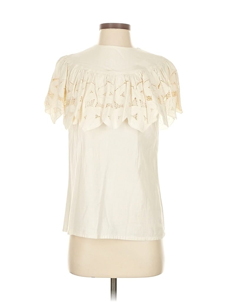 Pre-owned Assorted Brands Short Sleeve Blouse In White