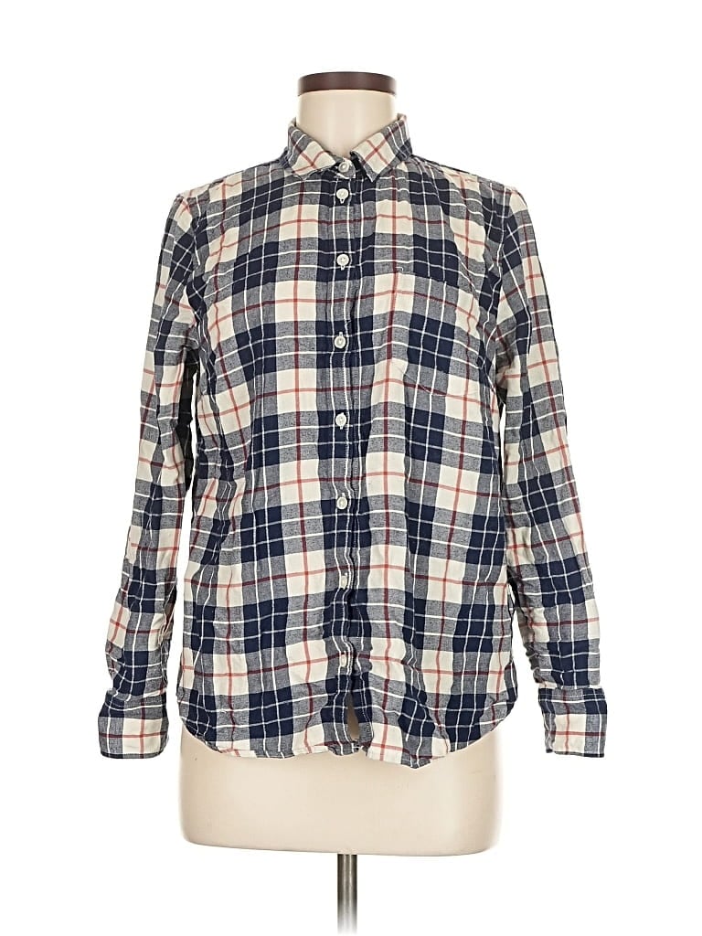 Pre-owned J.crew Factory Store Long Sleeve Button Down Shirt In Blue