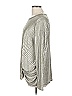 Kim & Cami Metallic Silver Long Sleeve Top Size L - photo 5