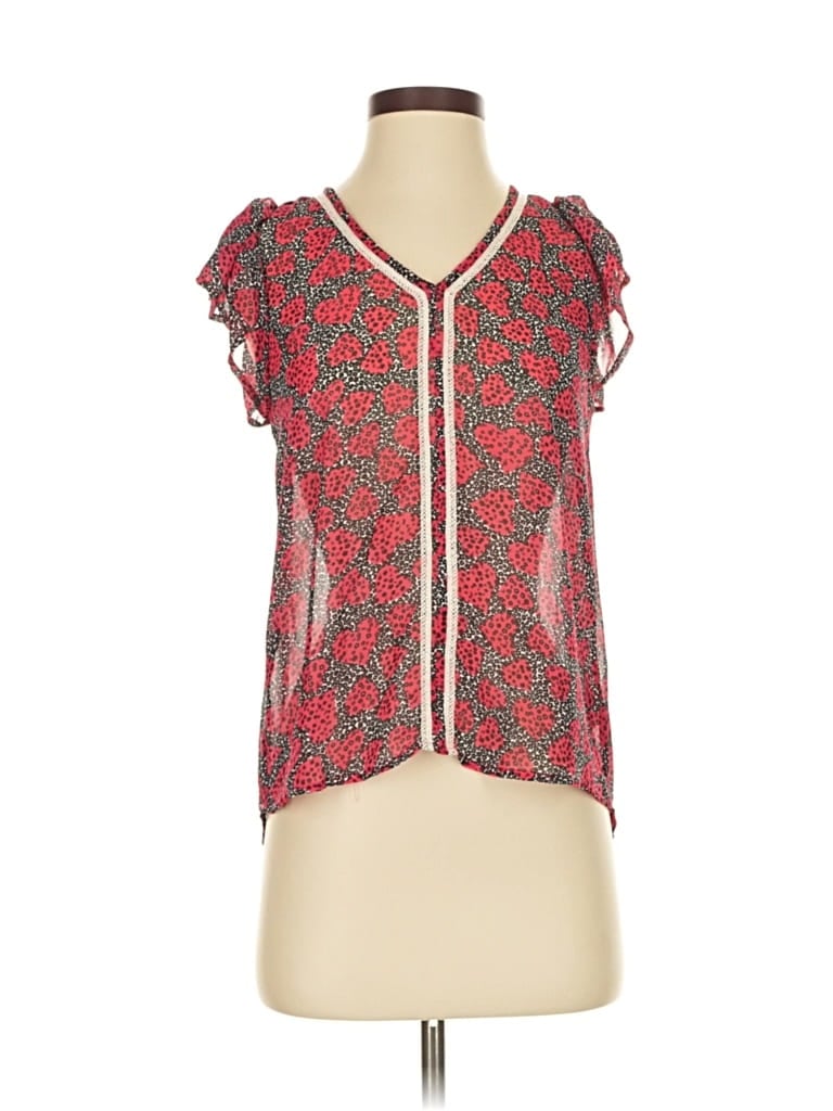 Pre-owned Maison Jules Short Sleeve Blouse In Red