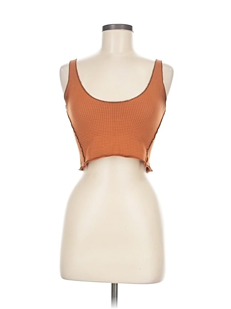 Pre-owned Out From Under Tank Top Brown Strapless Neckline Tops