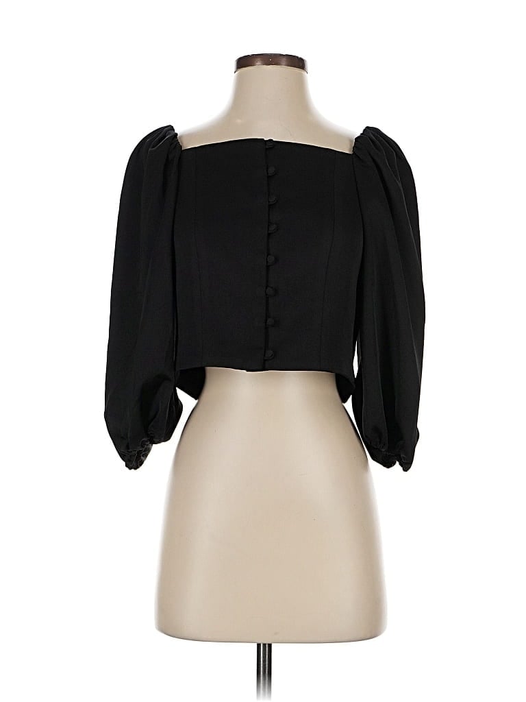Pre-owned Cult Gaia 3/4 Sleeve Blouse In Black