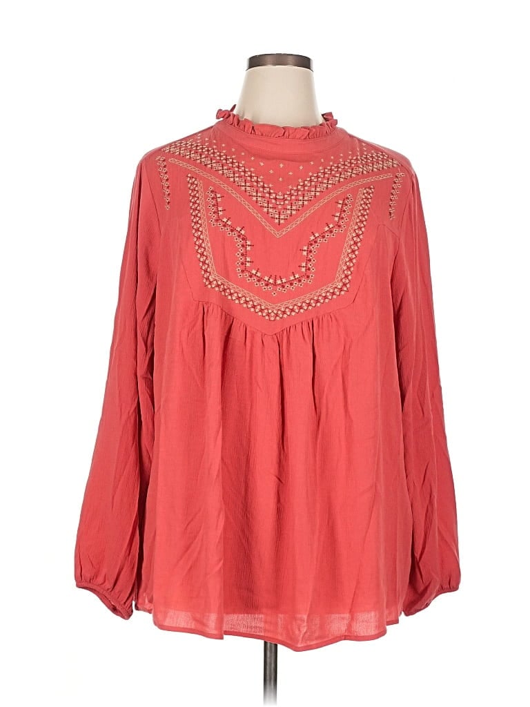 Pre-owned Torrid Long Sleeve Blouse In Red